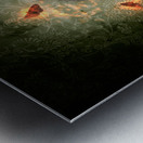 Stylish female magician performing magic trick Metal print