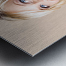 Gorgeous blond woman laughing on telephone call Metal print