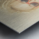 Stylish blond female beauty in vintage sunglasses Metal print