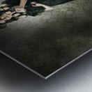 Black Fashion Model In Dark Vintage Haunted House Metal print