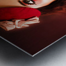 Luxury Woman In Red Makeup And Fashion Accessories Metal print