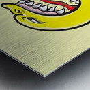 Pac Man and ghost illustration Metal print