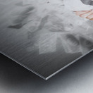 Funny businessman with falling money. Success Metal print