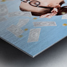 Successful Female Business Superhero Winning Money Metal print