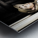 Lady In Vintage Attire At Night Metal print