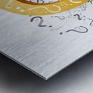 Questions in need of answers on white background Metal print