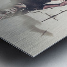 High street fashion model in luxury apparel  Metal print