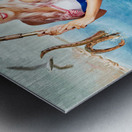 Beautiful Pinup Woman On Sightseeing Travel Cruise Metal print