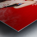 Attractive USA pinup woman smoking Metal print