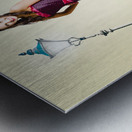 Woman travel shopping through old streets of Paris Metal print