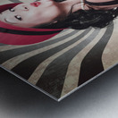 Beautiful model in vintage fashion accessories  Metal print