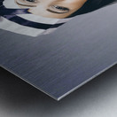 Young vintage sailor girl looking out to sea Metal print