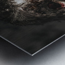 Evil male zombie screaming out in bloody fear Metal print