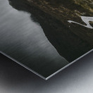 Dark dramatic winter landscape. Path of division Metal print