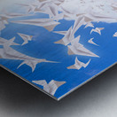 Insane business man with busy travel schedule Metal print