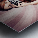 Pin-up Photographer Girl Taking Surprise Photo Metal print
