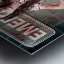 Sexy zombie medical emergency nurse in hospital ER Metal print