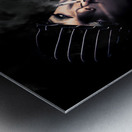 Cool Smoking Woman With Skateboard Metal print