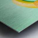 Whole bannana and slices placed in ice cream cone Metal print