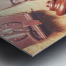 Chocolate tableware destruction Metal print