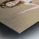 Swing pinup girl with beauty make-up and hairstyle Metal print