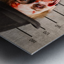 Monster police mug shot. Creepy criminal Metal print