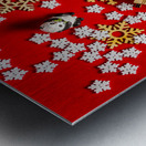 With sleds and snowflakes Metal print