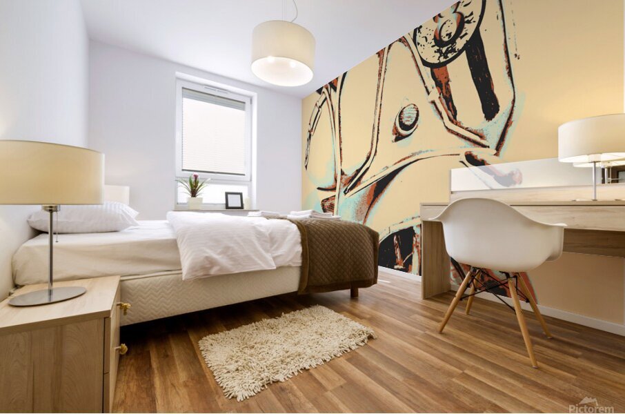 Comic wheels Mural print