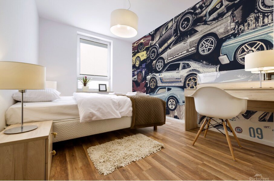 Parking pileup Mural print