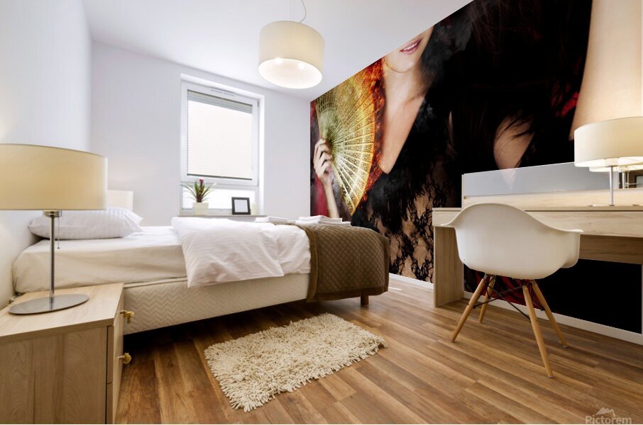 Hot Female Fire Dancer Mural print