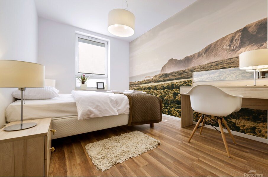 Farm fields to seaside shores Mural print