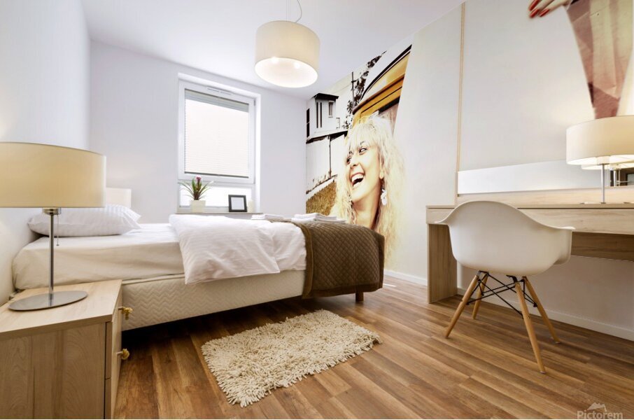 Happy Retro Surfer Mural print