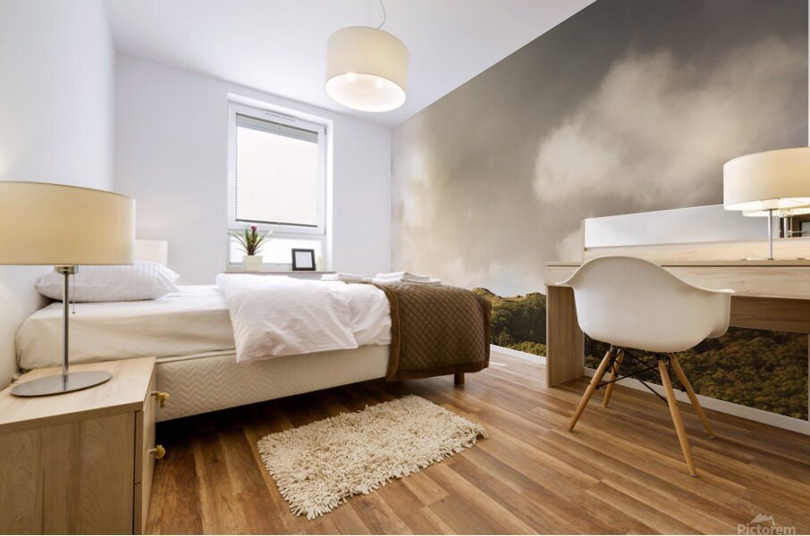 Tasmanian Mountain Against Dramatic Sky Mural print