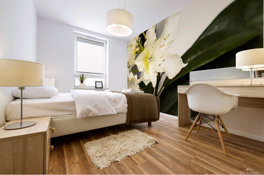 Japanese flower art Mural print