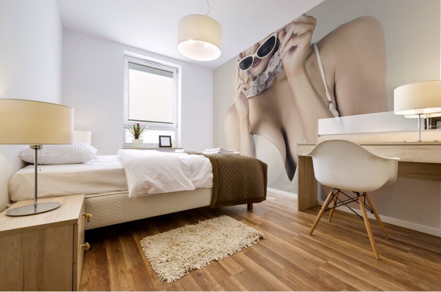 Retro Pin-up Girl In Classic Fashion Style Mural print