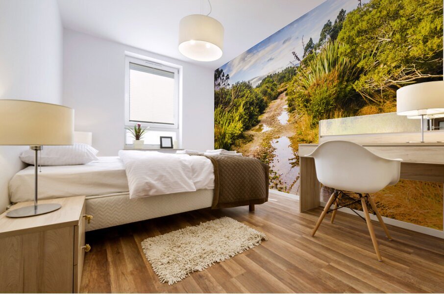 Puddles and outback tracks Mural print