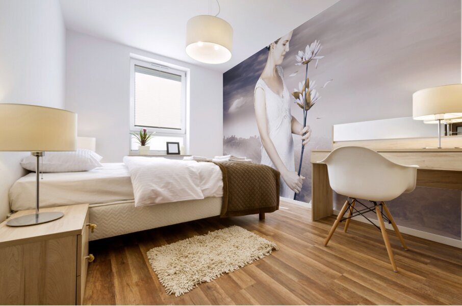 Charming woman with romantic sentiment Mural print