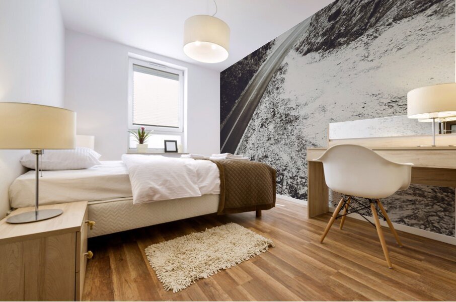 Winter weather road Mural print