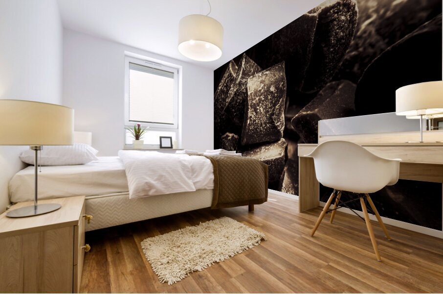 Dark chocolate confectionary macro Mural print