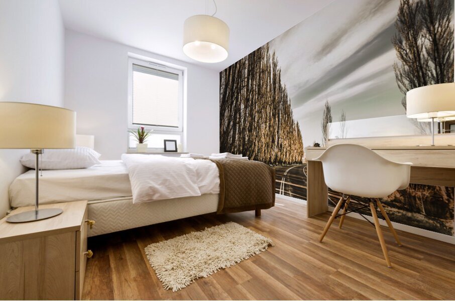 Twisted roads and dead trees Mural print