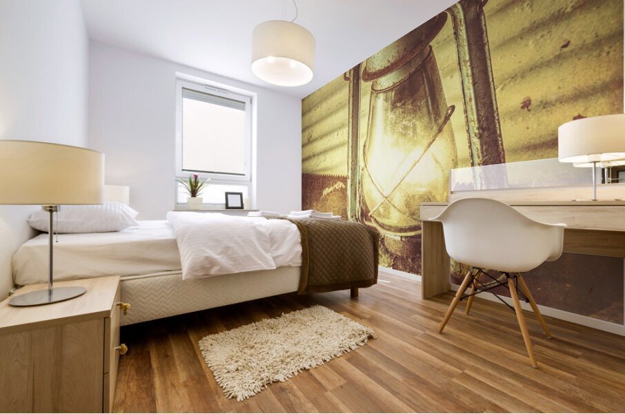 Early settler oil lamp Mural print