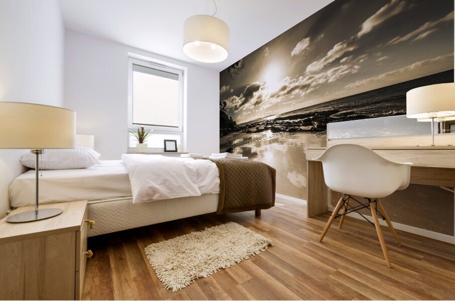 Sun sand and sea reflection Mural print