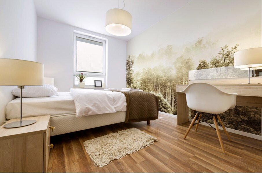 Vintage winter woodland Mural print