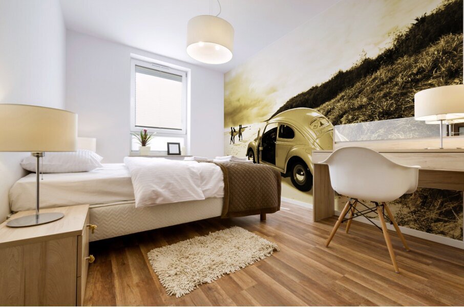 Vintage Surfing Scene Mural print