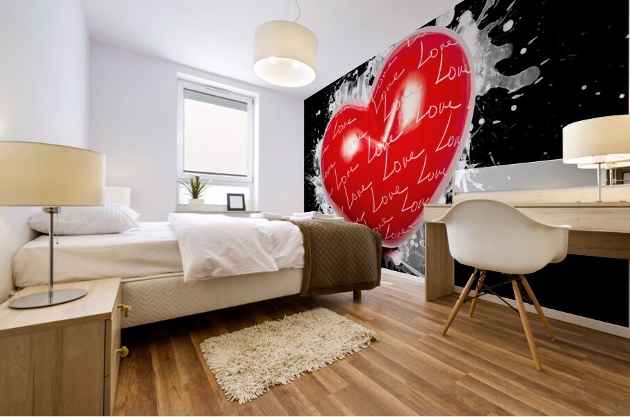 Heart art Mural print