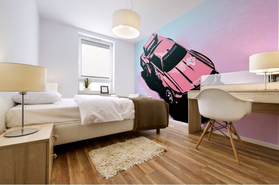 Retro race colours Mural print