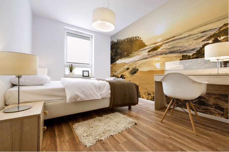 Golden seascape Mural print