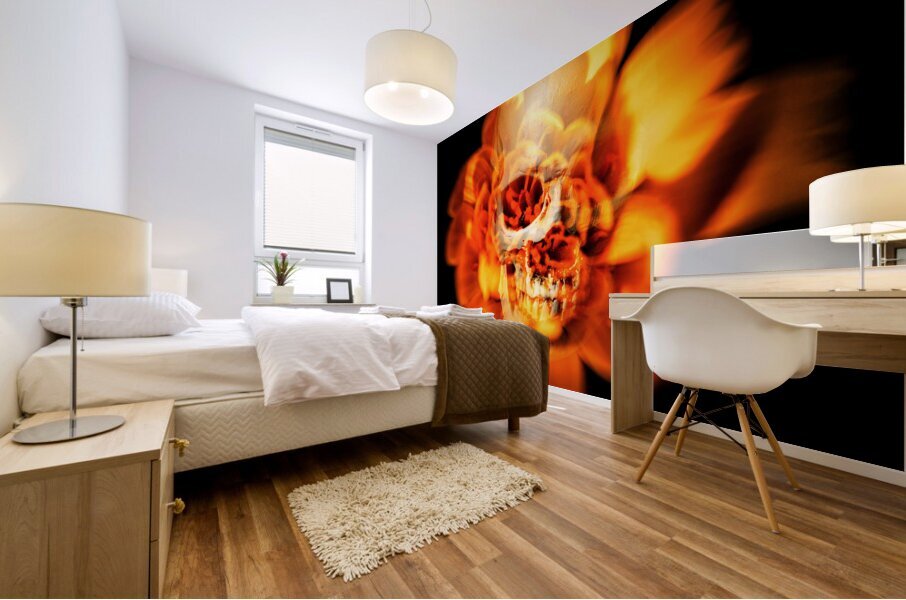 Flower skull Mural print