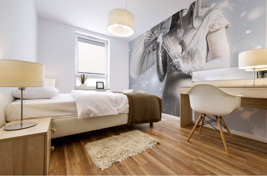 Melancholy of infinite sadness. The white vampire Mural print