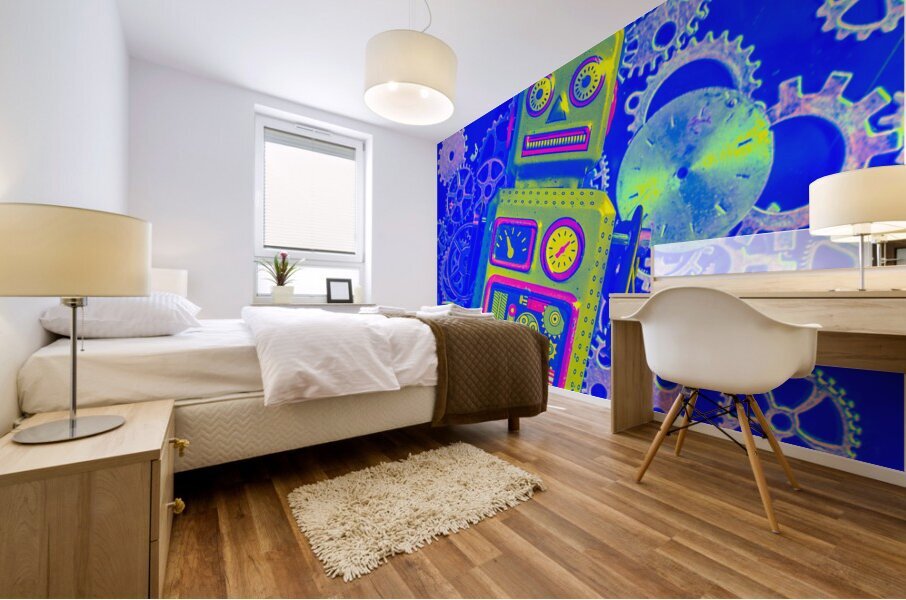 Robot reboot Mural print